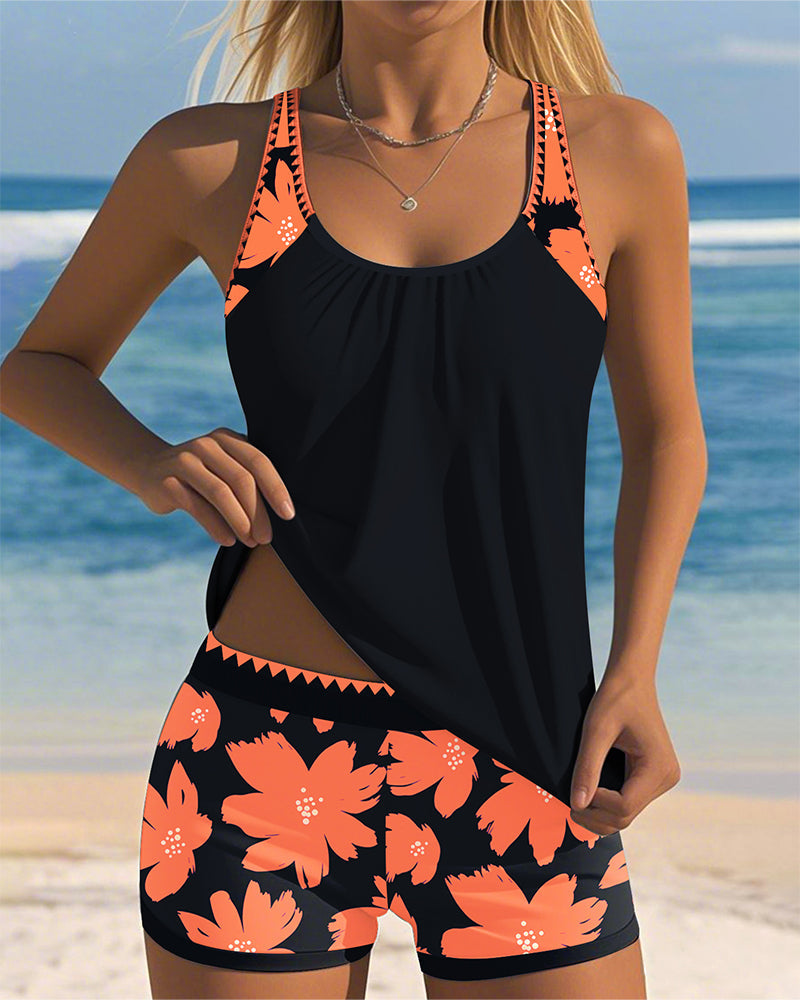 Mariana - Tankini sem mangas com decote em U