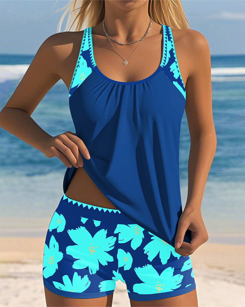 Mariana - Tankini sem mangas com decote em U