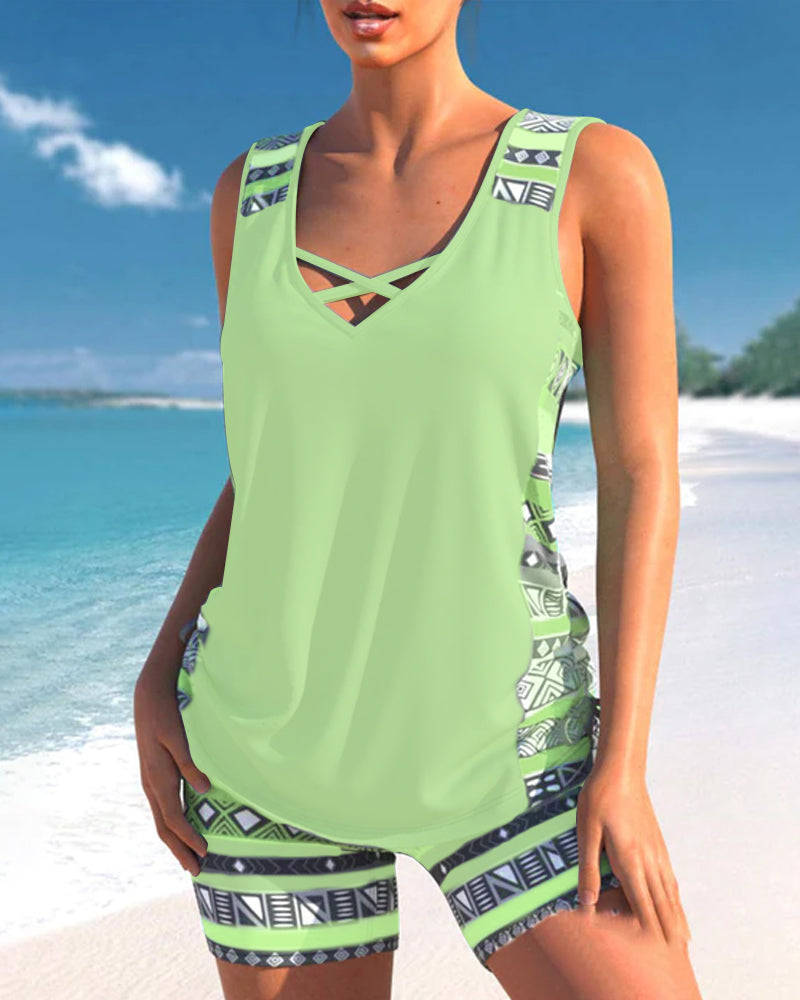 Márcia - Tankini com estampado geométrico
