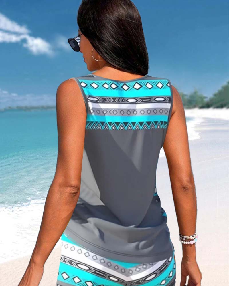 Márcia - Tankini com estampado geométrico