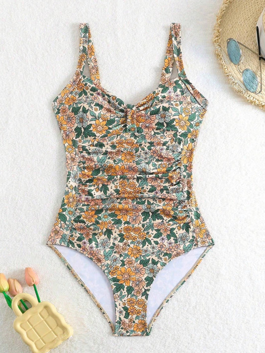 Luísa - Fato de banho com decote halter floral
